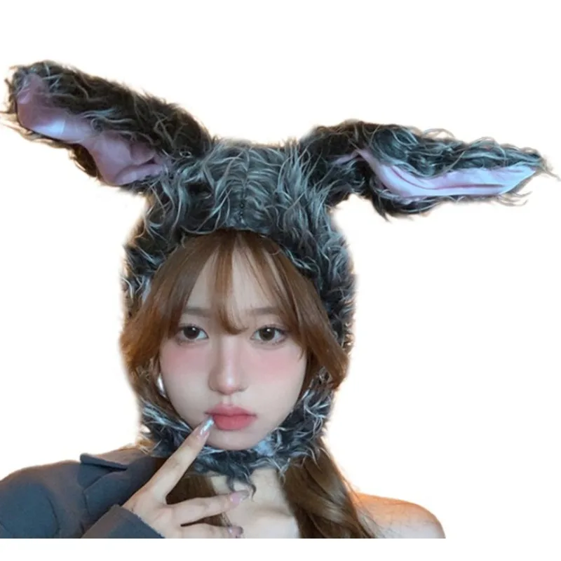 Winter Autumn Trendy Cute Plush Rabbit Long Ears Hat Women Warm Hats Girls Party Cosplay Hats