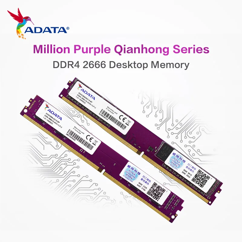 

Ram ADATA PC ddr4 Ram 8 ГБ 16 ГБ 2666 МГц или 3200 МГц DIMM Поддержка настольной памяти PC4 4G 8G 16G 2666 2400 МГц