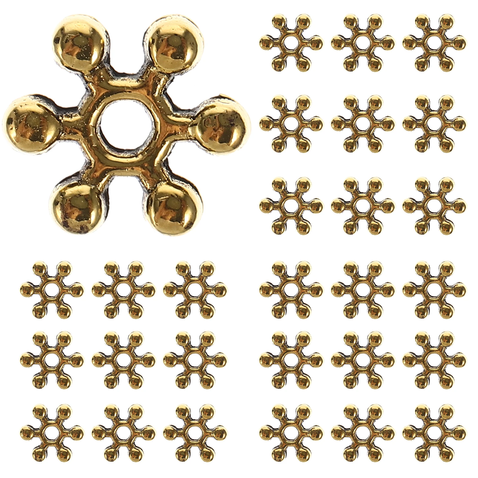 

200 Pcs Vintage Alloy Spacer Beads for DIY Necklace Bracelet Craft Snowflake Design Lightweight Durable Smooth Edge Jewelry