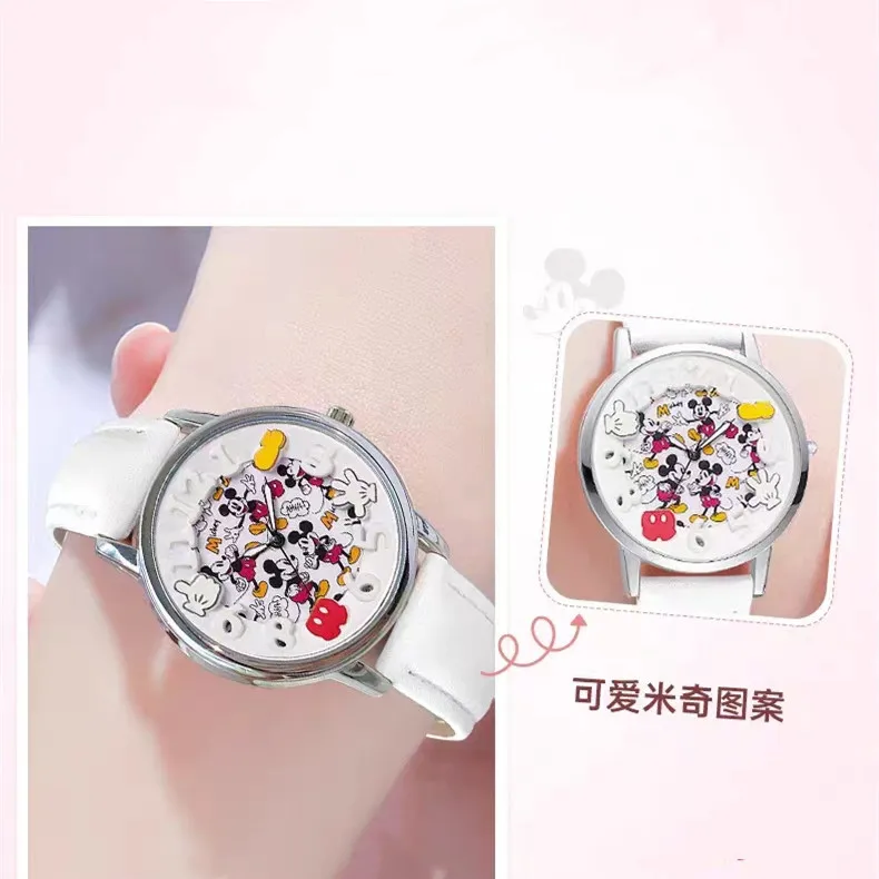 New Disney Mickey Mouse Children\'s Cartoon Watch Mickey Doll Analog Scales Luminous Digital Quartz Watch boys girls toys gifts