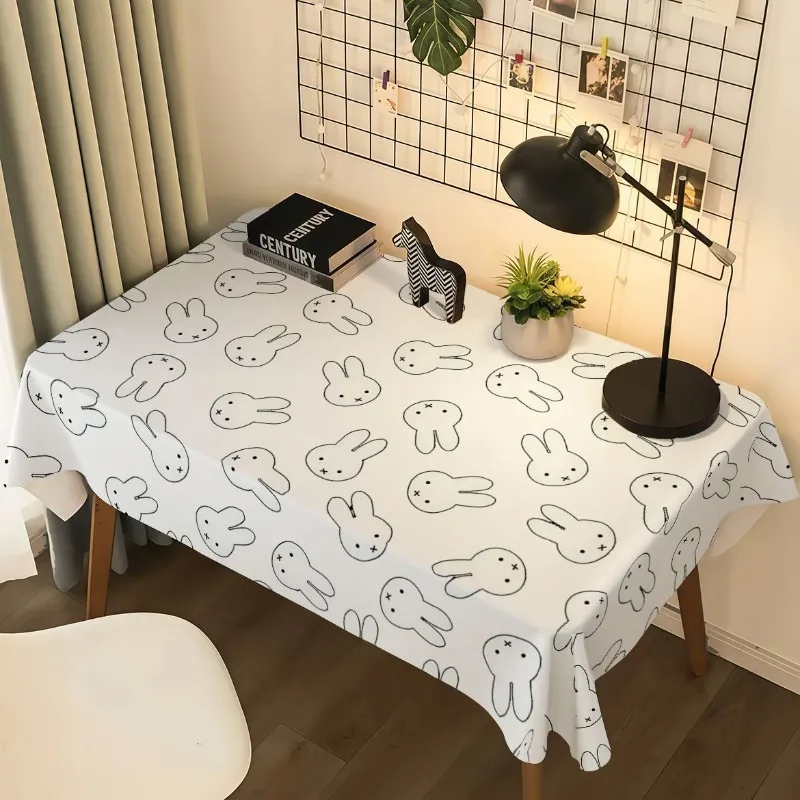 Miffy rabbit table cloth simple versatile decorative bedroom bedside table dust cloth photo background cartoon decorative cloth - view 2