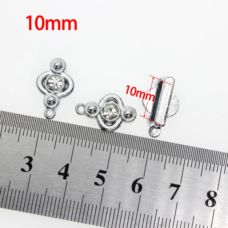 50pc/lot 8mm 10mm slide and hang Charms Connector Slide Charm Accessories Fit For wristband bracelet jewelrys making