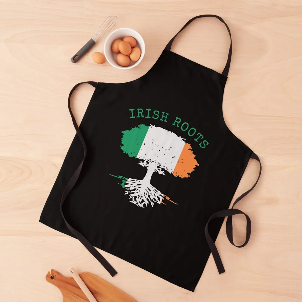 

Irish Roots Flag Tree Apron for kitchen useful Women's Dresses kitchen jacket woman Apron