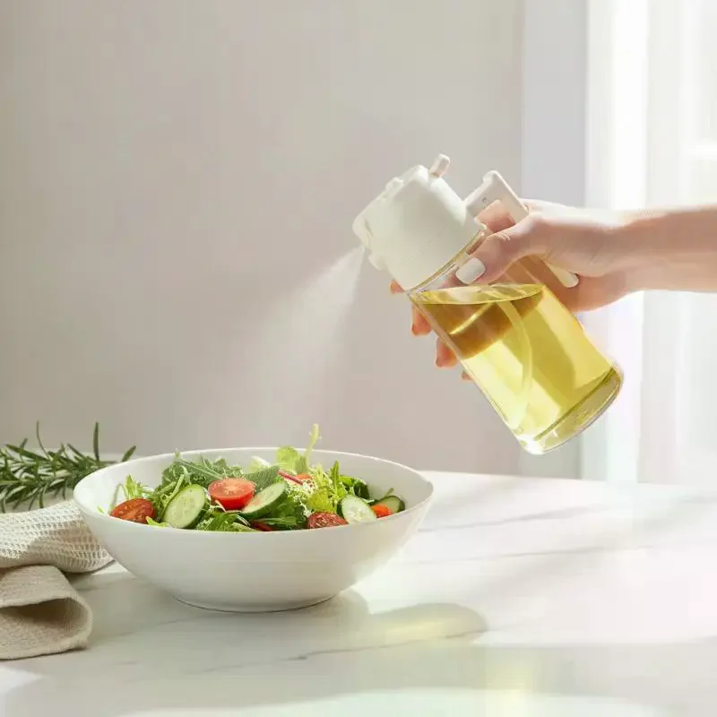 Oil Spray & Pour Dispenser 2 in 1 BPA Free Non-Drip Oil Bottle for Air Fryer Kitchen Frying Grilling Salad