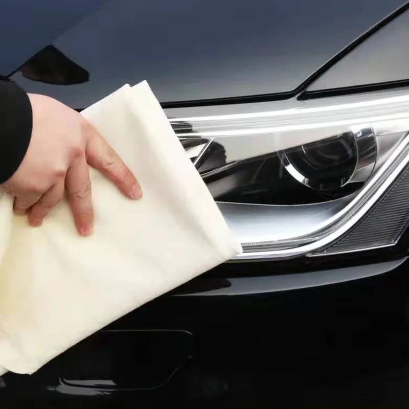 Antibacterial Car Care Cleaning Towel Natural Sheepskin Quick Drying Cloth Super Absorbent Washing Towels Glass Car wash cloth