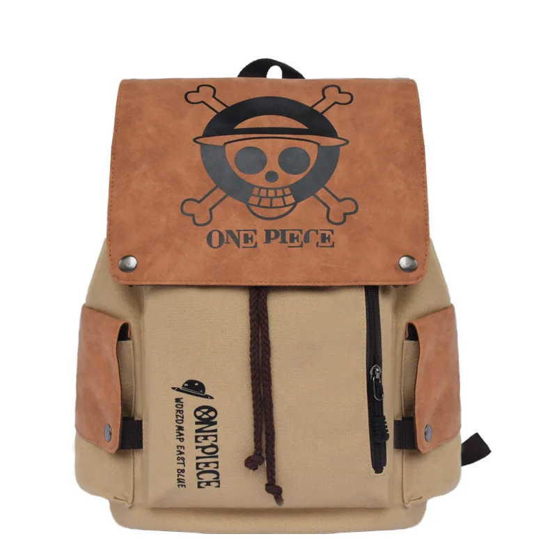 Bandai One Piece Luffy Anime Mochila Mochila Escolar Accesorio Cosplay Doble Correa