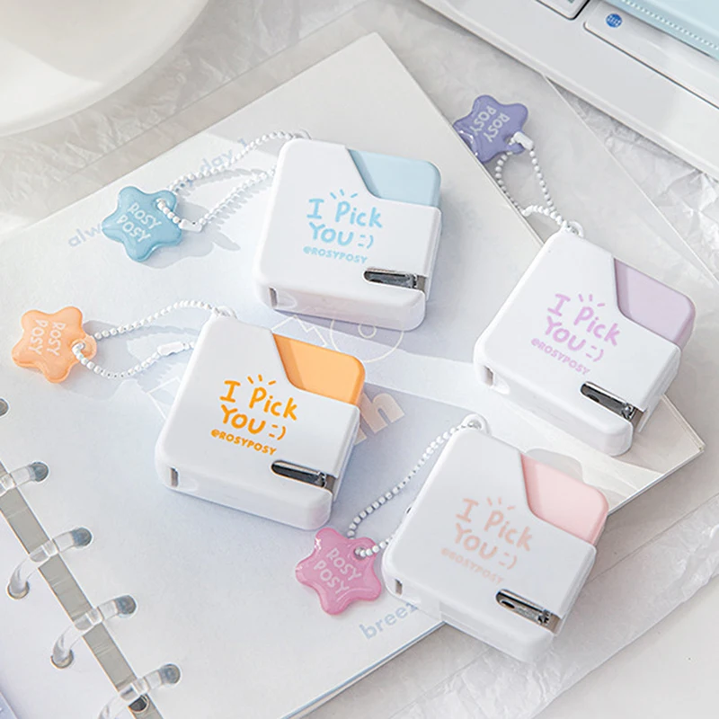 1pc Mini Stapler Document Data Binding Device Small Sugar Stapler Portable Color Paper Binding Machine tationery Office Supplies