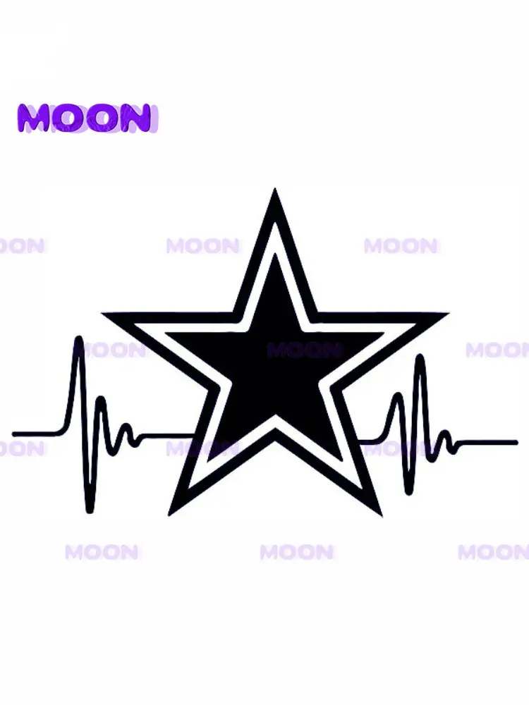 Waterproof Sunscreen Wide Heart Star Cowboy Dallas Funny Vinyl Decal Sticker Car Sticker Window