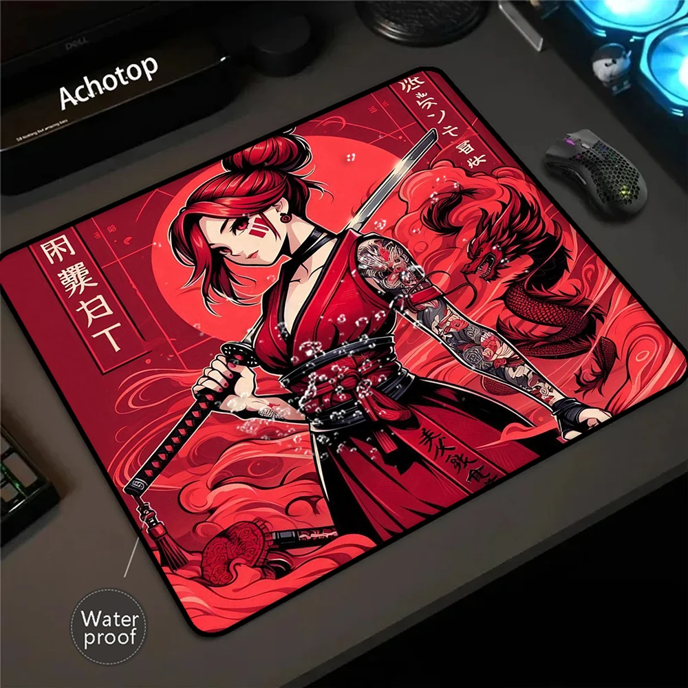 

Japanese Samurai 100% Waterproof Gamer Mouse Pad Gamer Mousepad Non-slip Mouse Mat Gaming Accessories Keyboard Pads 40x45cm