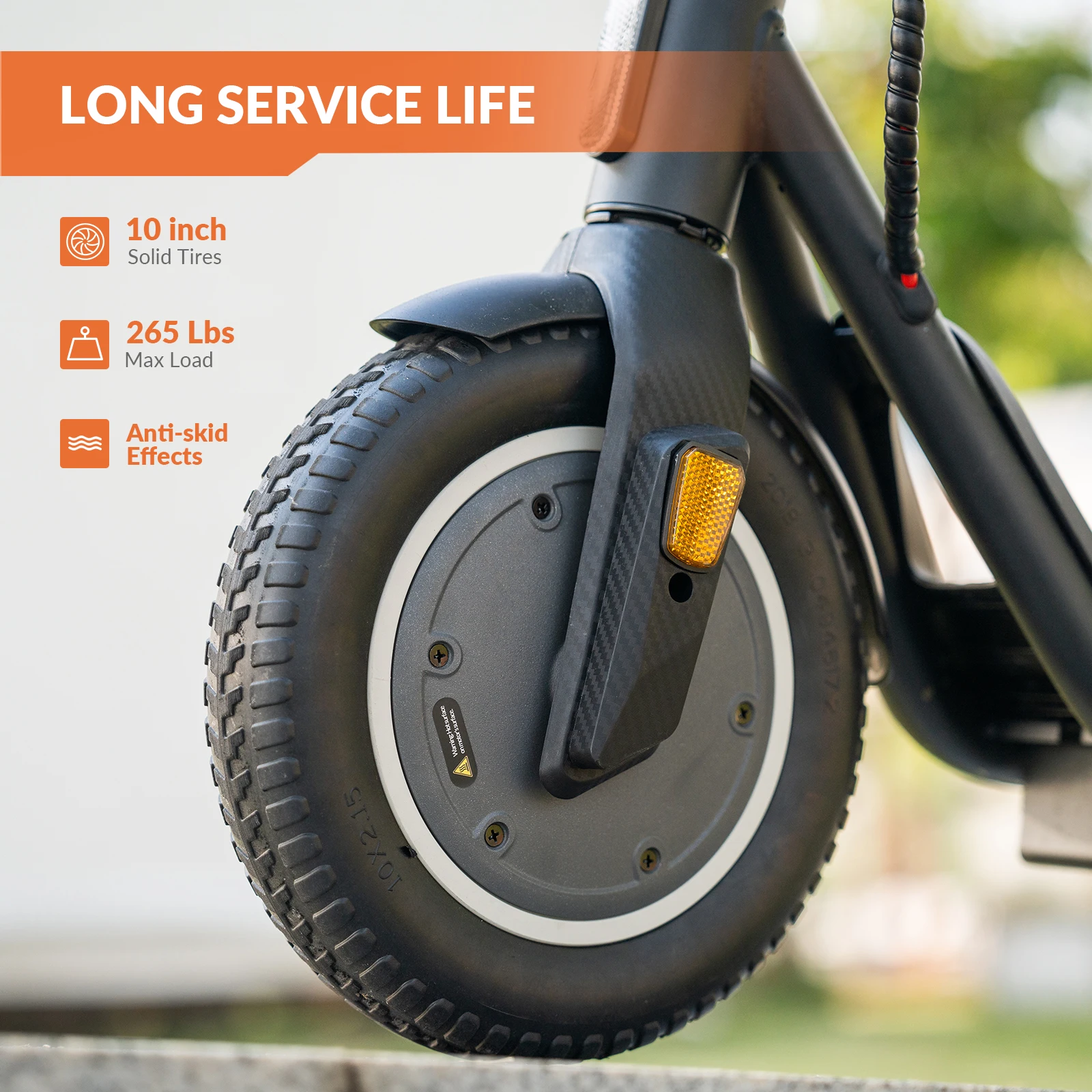 سكوتر كهربائي بعجلة 5TH، إطارات صلبة مقاس 10 بوصات، محرك 350 وات و17.5 ميجا في الساعة، 12.4 ميل، إشارات الانعطاف والفرامل المزدوجة، التحكم في التطبيق والقفل الإلكتروني