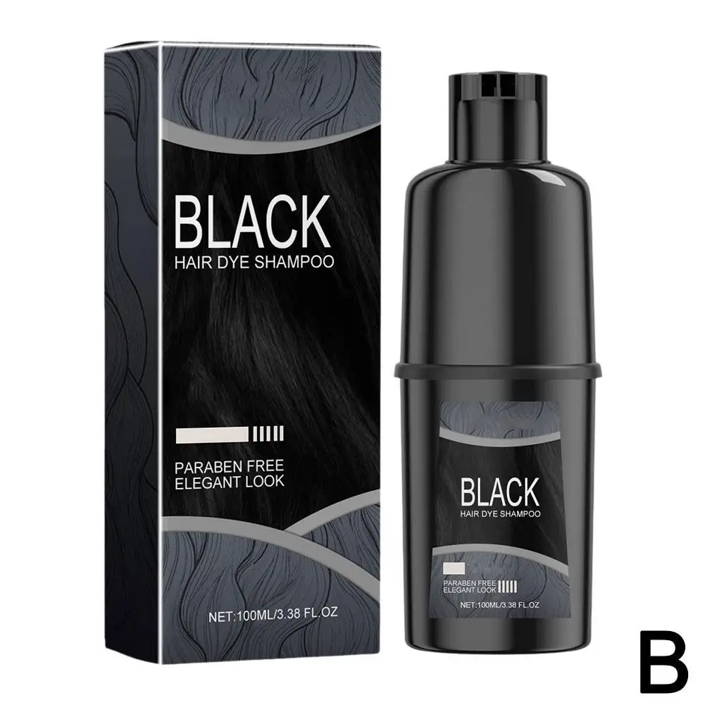 100ml Natural Herbal Hair Dye Shampoo 3 In 1 Hair Color Shampoo For Gary Hair Dark Brown Black For Women Men Coverage Q0x2 image 5