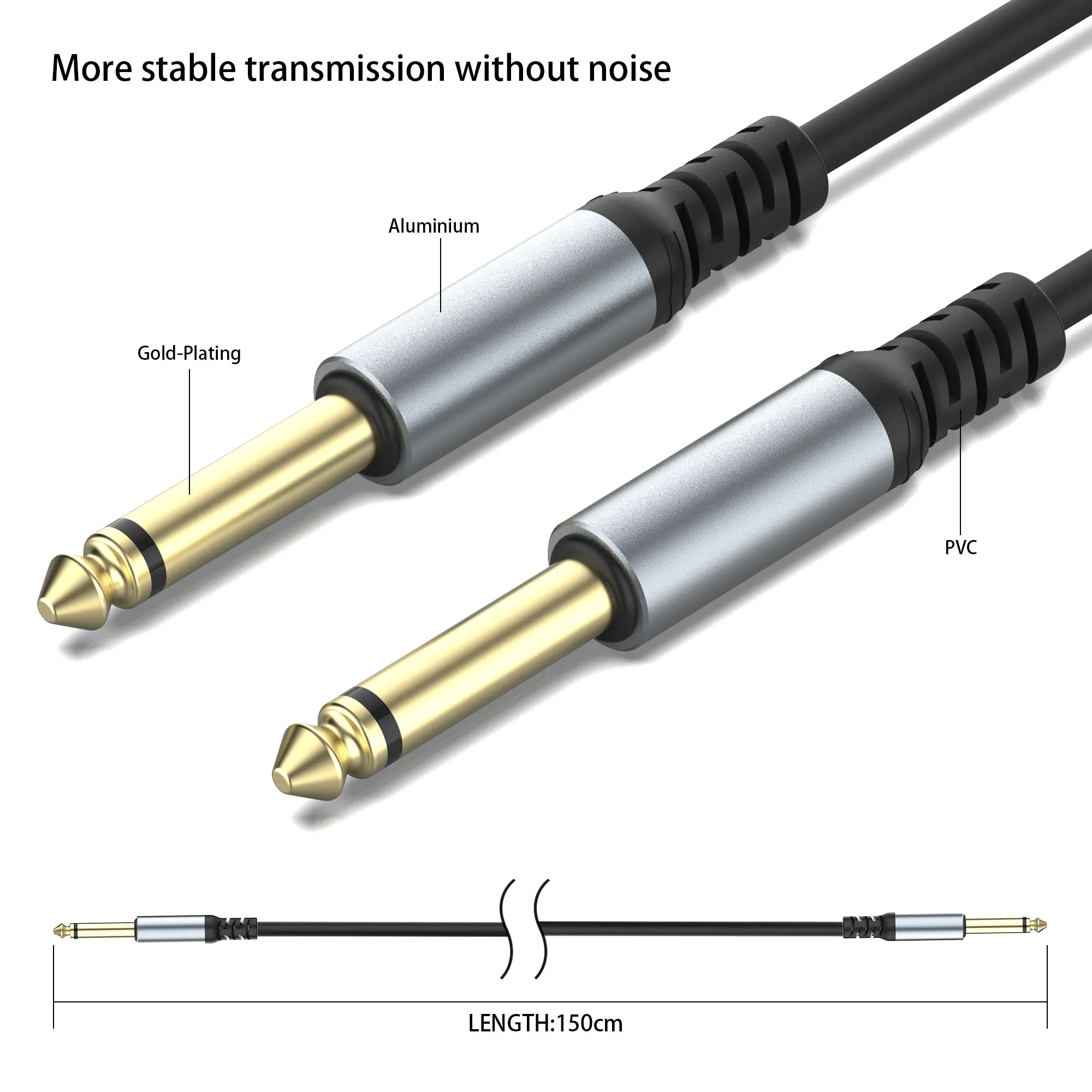 6.35mm kabel przyrządowy, 6.35mm do 6.35mm Mono Jack 1/4 \