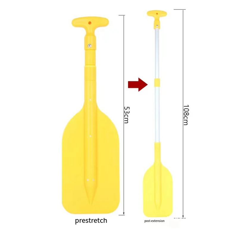 2PCS Marine Kayak Canoe Raft Jet Ski Yellow Telescopic Aluminum Oar Paddle Easy To Use