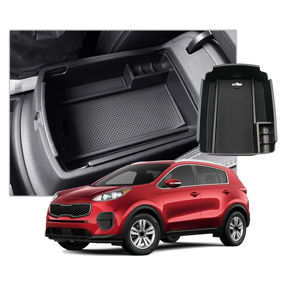 Central Console Armrest Storage Box Holder Interior Organizer Glove Tray Accessories for Kia Sportage 2017 -