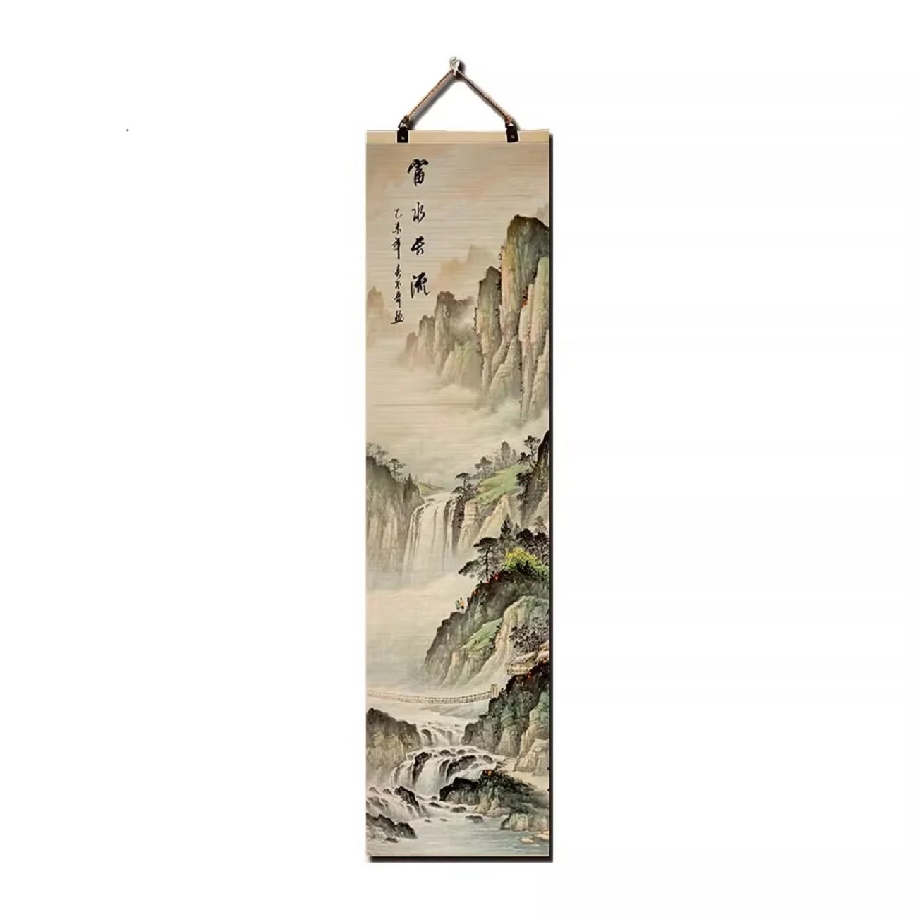 Landscape Chinese Painting New Chinese Bamboo Curtain Scroll Hanging Painting Living Room Entrance
