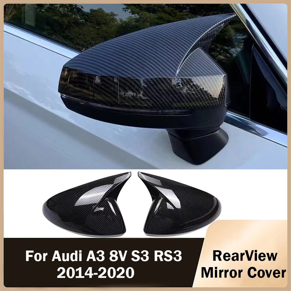 

2Pcs Side Car RearView Mirror Cover Caps for Audi A3 8V S3 RS3 2014-2020 Mirror Tools Case Glossy/Carbon Fiber Style 2013-2020