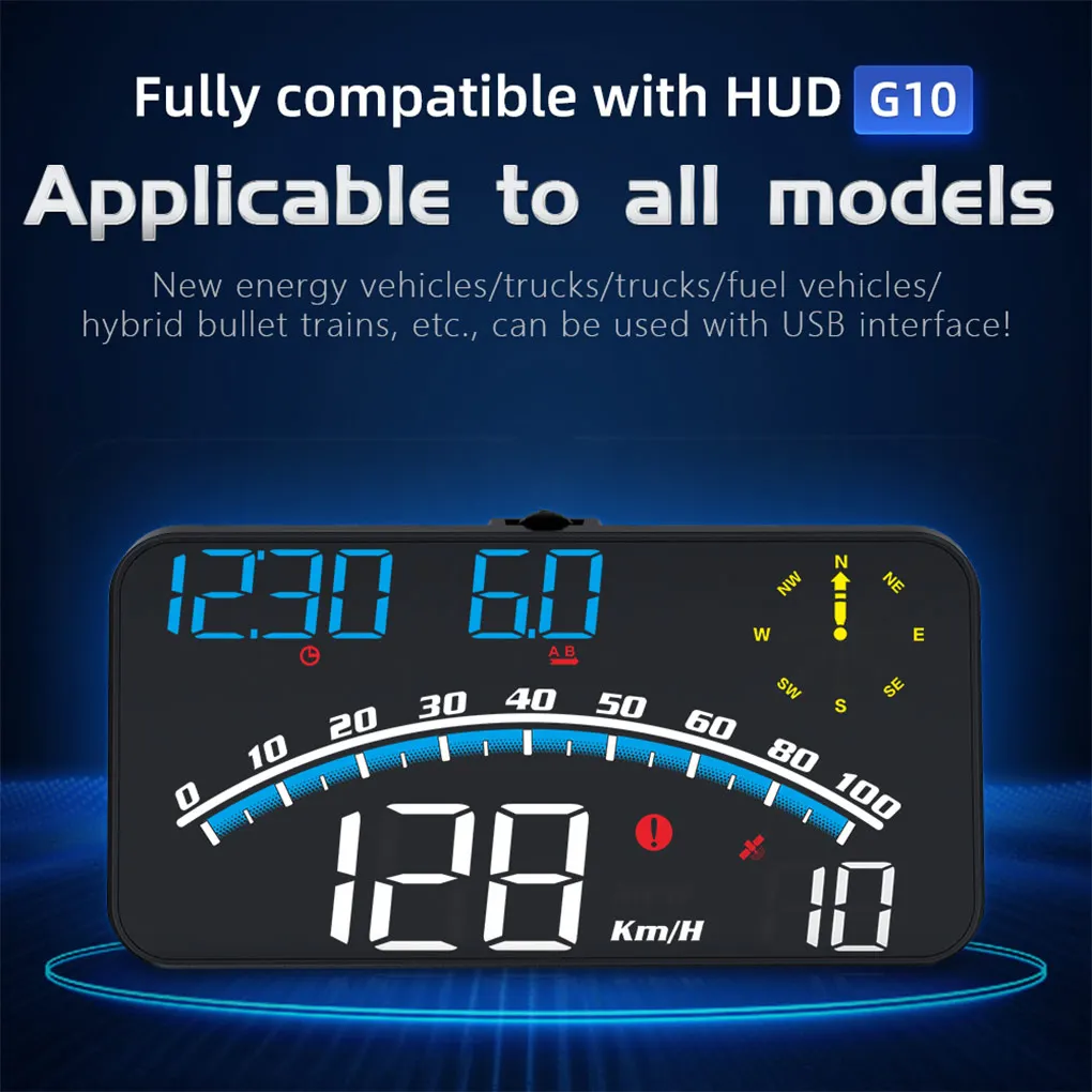 

5.5 inch Car Truck HUD Head up Display Vehicle Digital Speedometer Speed Meter Overspeed Fatigue Driving Automobile