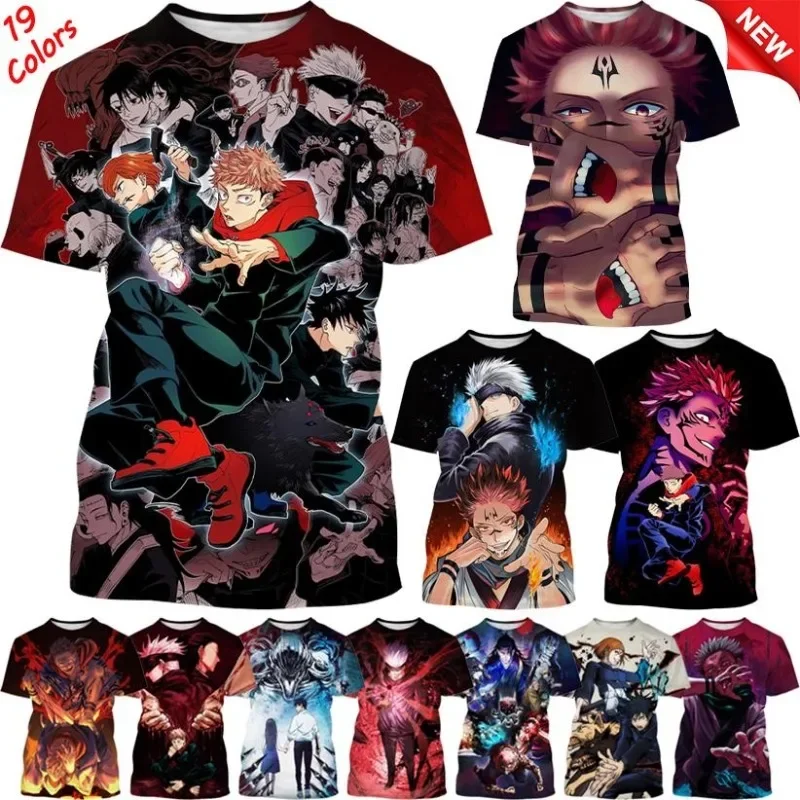 

Jujutsu Kaisen 3D Printing T-Shirt Anime Fashion Round Neck Short Sleeves Casual Unisex Tops Men's Clothing Cosplay T Shirts