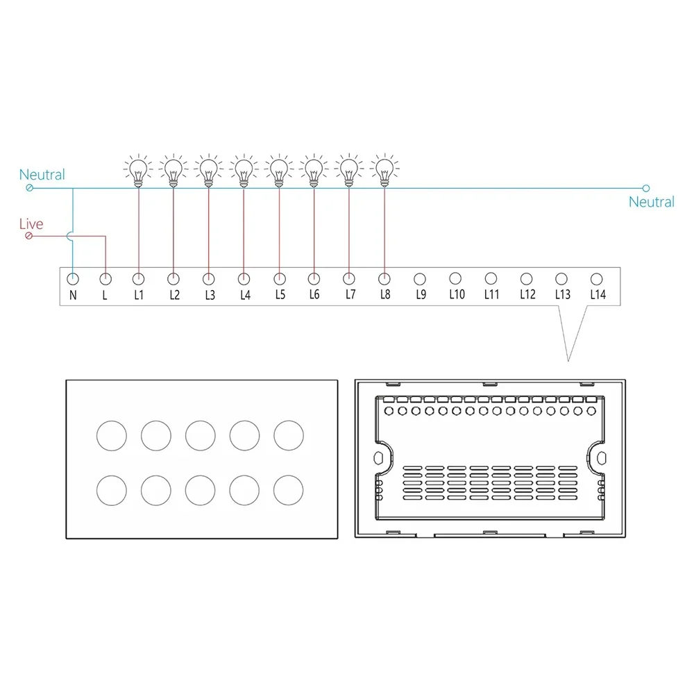 Shawader WIFI Smart Touch Light Wall Switch Interruptor Glass Panel 8/10 Gang 147 Tuya smart Life Remote by Alexa Google Home