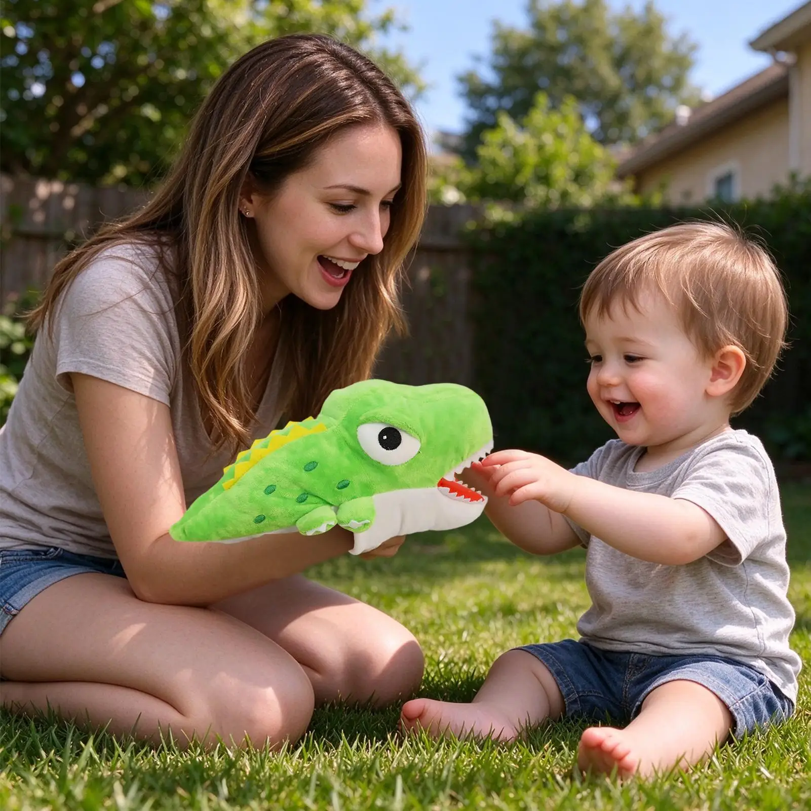 Hand Puppets For Kids Crocodile Plush Movable Mouth Imaginative Dolls Kids Stuffed Animal Hand Puppets For Boys Girls Home