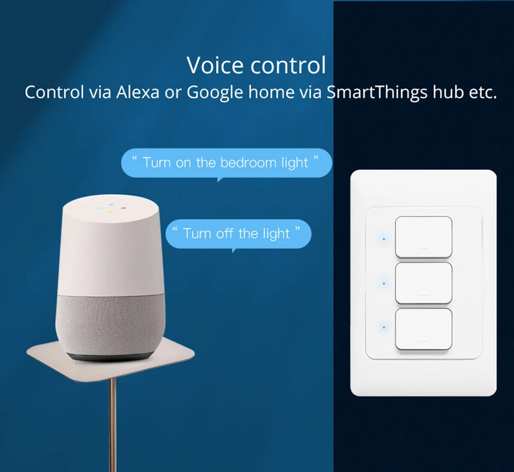 Yagusmart Zigbee Smart Switch Neutral Optional Alexa Google Work with Tuya Home APP Control Zemismart Zigbee Push Button Switch