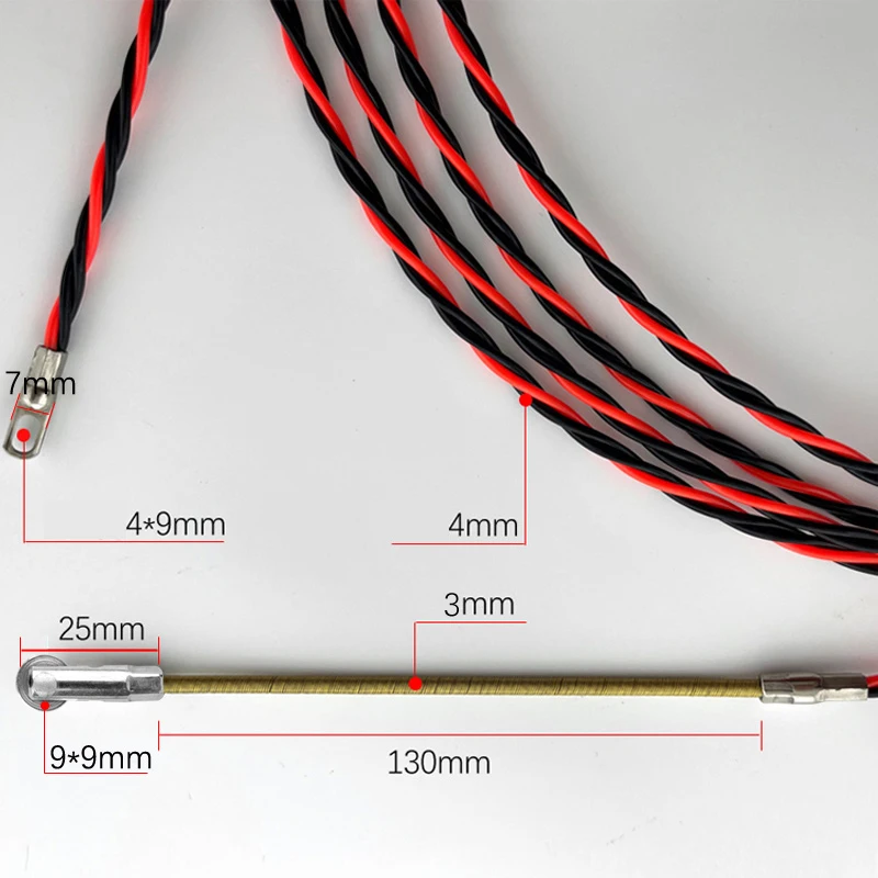 Elettricista Fish Tape 4mm estrattore per cavi 5M 10M 15M 20M 25M 30M Push Tape Leader Push Reel elettricista tirare il cavo tirando il filo
