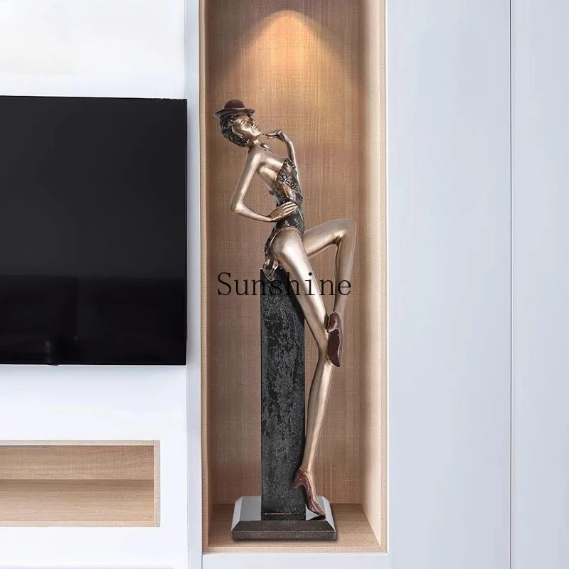 

Modern light luxury character ornament large living room entrance abstract art simulation