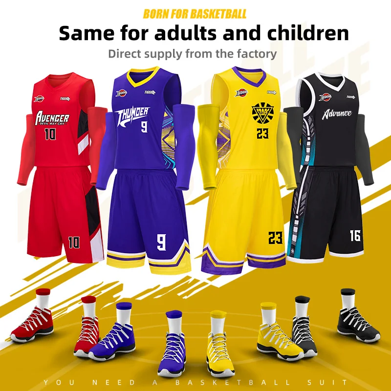 Adult Kid Basketball Jersey Quick-drying Training Uniform Shirts Men Sportswear Kit Women Tracksuit Sport Suit Clothes