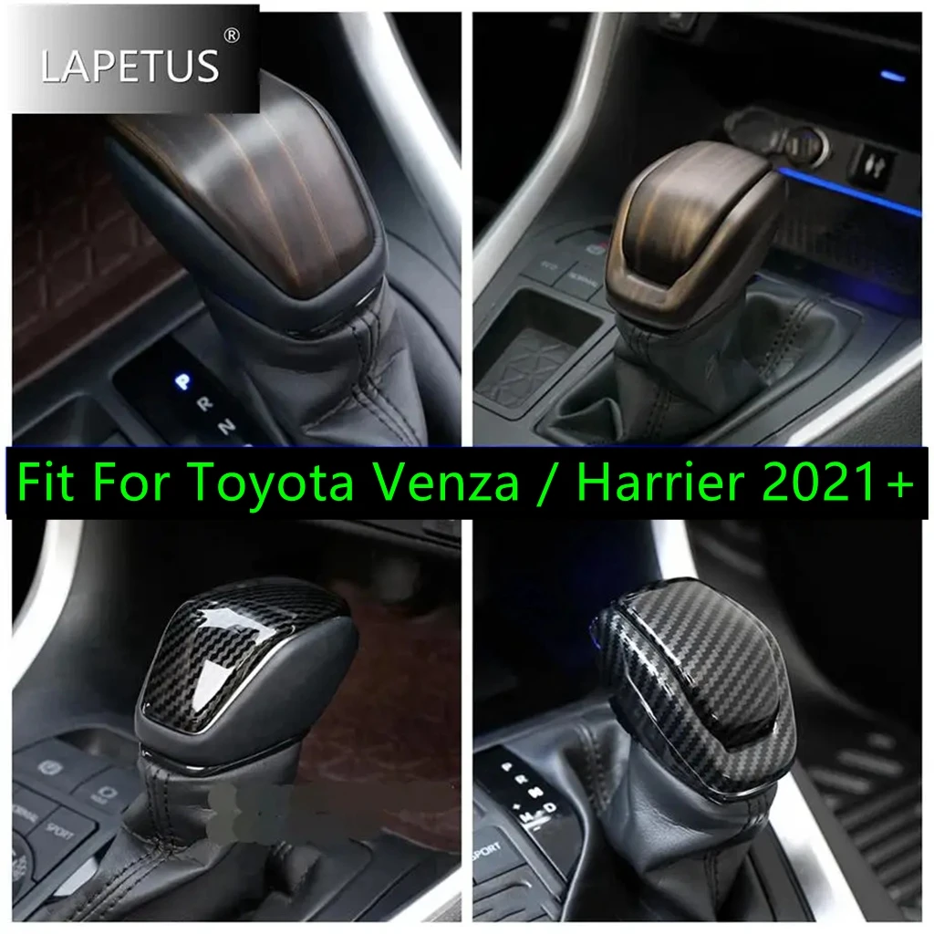 

Carbon Fiber / Wood Grain For Toyota Venza / Harrier 2021 - 2024 Car Gear Shift Head Knob Decor Cover Trim Interior Accessories