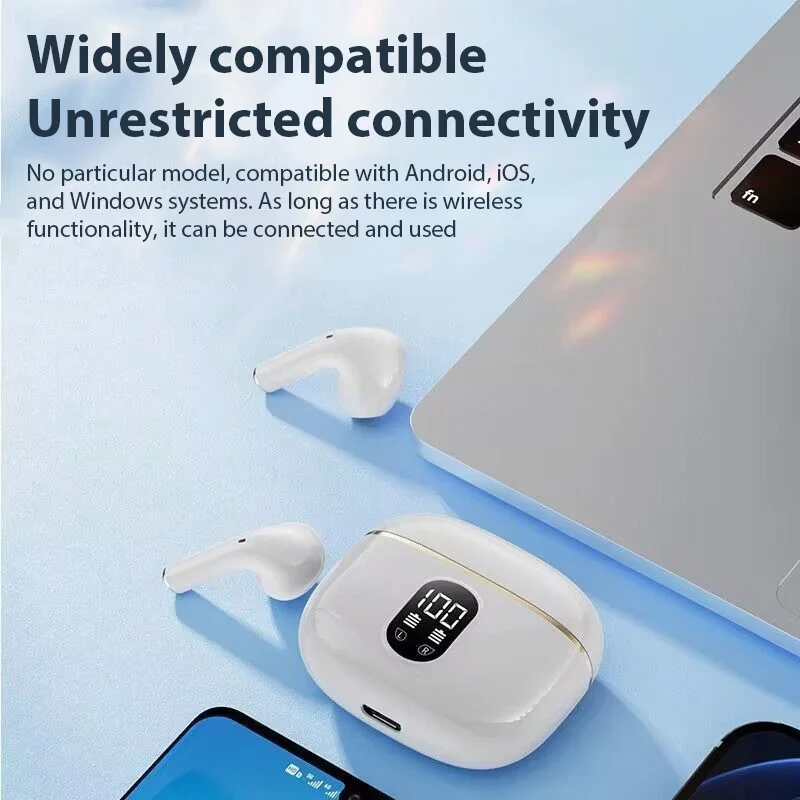 سماعة أذن لاسلكية HIFI صوت ستيريو بلوتوث 5.3 سماعات عرض الطاقة سماعات أذن للحد من الضوضاء لسماعات iPhone وسامسونج