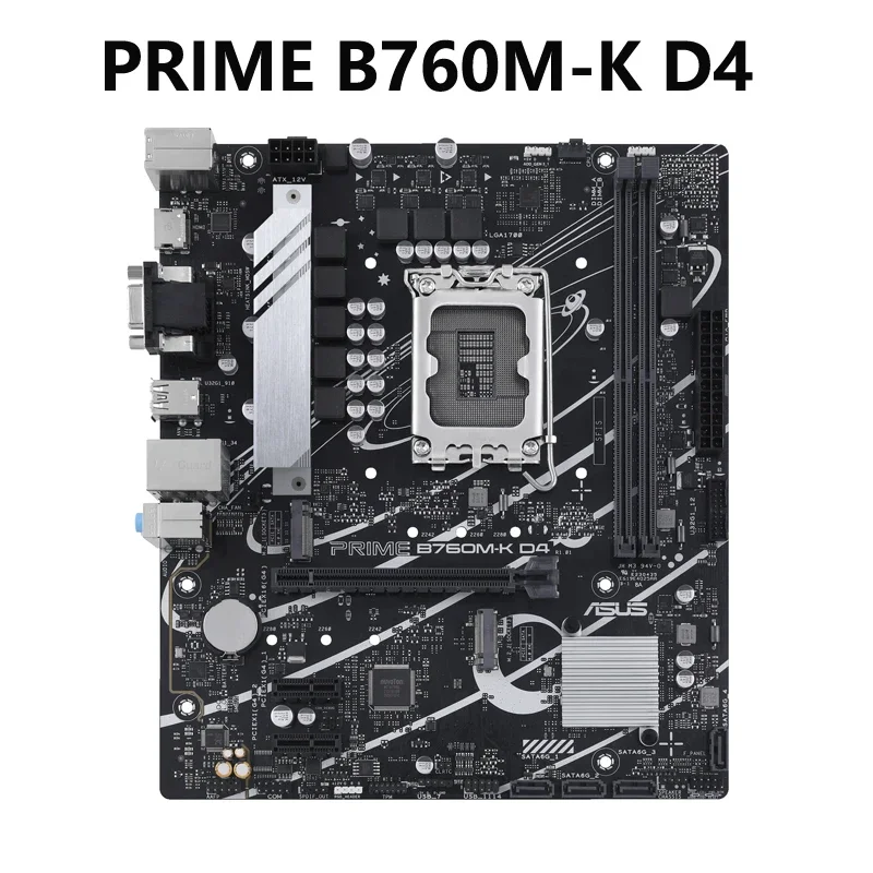 

ASUS PRIME B760M-K D4 A Intel B760 LGA 1700 mATX Motherboard With PCIe 4.0 2xPCIe 4.0 M.2 Slots DDR4 Realtek 2.5Gb Ethernet