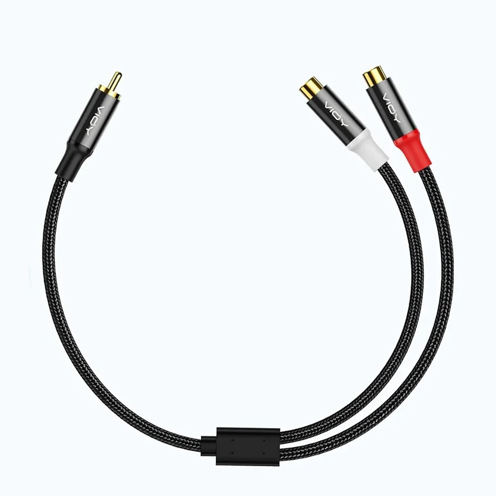

RCA Splitter Cable RCA Male To 2RCA Female Stereo Audio Extension Cord for Subwoofer DVD HDTV Amplifier Home Theater System