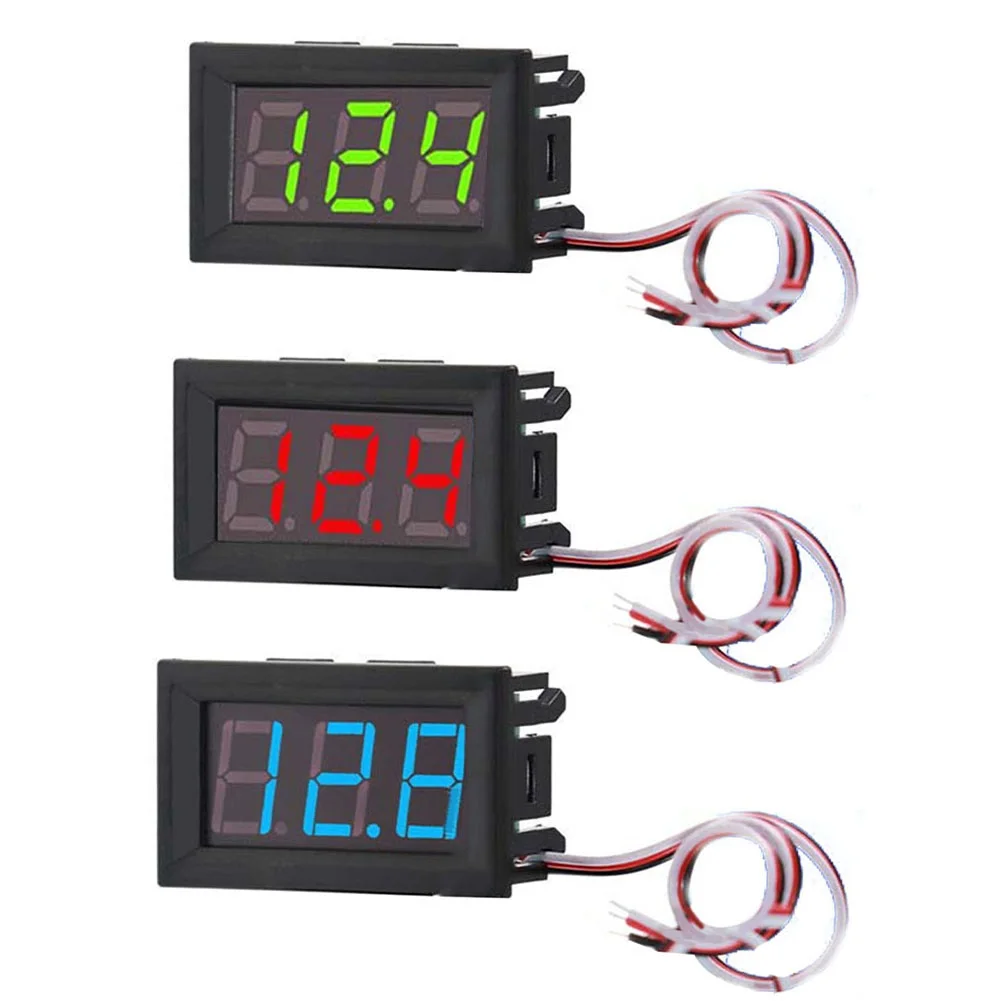 0 56 Inch 3 Wire LED Digital Voltmeter DC0 30V with Reverse Polarity Protection and Automatic Decimal Point Adjustment