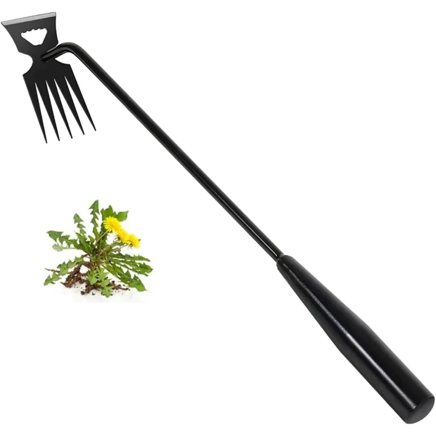 

2025 Новые садовые инструменты для прополки из марганцевой стали с ручкой, 5 зубьев, ручной инструмент двойного назначения для эффективного удаления сорняков W