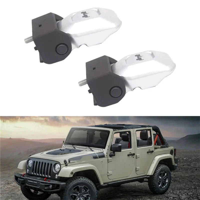 

2 шт., автомобильная защелка капота из АБС-пластика, комплекты крышек для Jeep Wrangler JL 2018-2023, внешние аксессуары для двигателя, замок капота