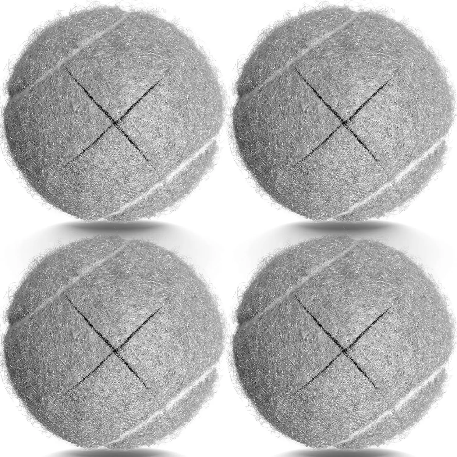 

Pre-Cut Tennis Balls for Walker Legs, Furniture Glide Covers with Felt Pads - 4PCS Gray