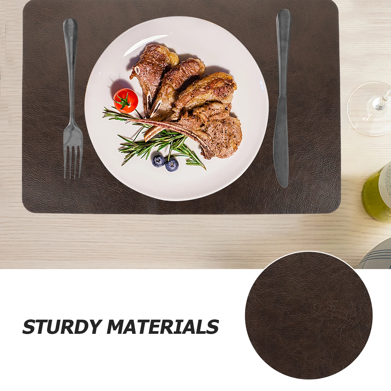 

PU Placemat Rectangular Elegant Color Table Mat for Dining Table Coffee Bar Decoration Rectangular Placemat Place Mats