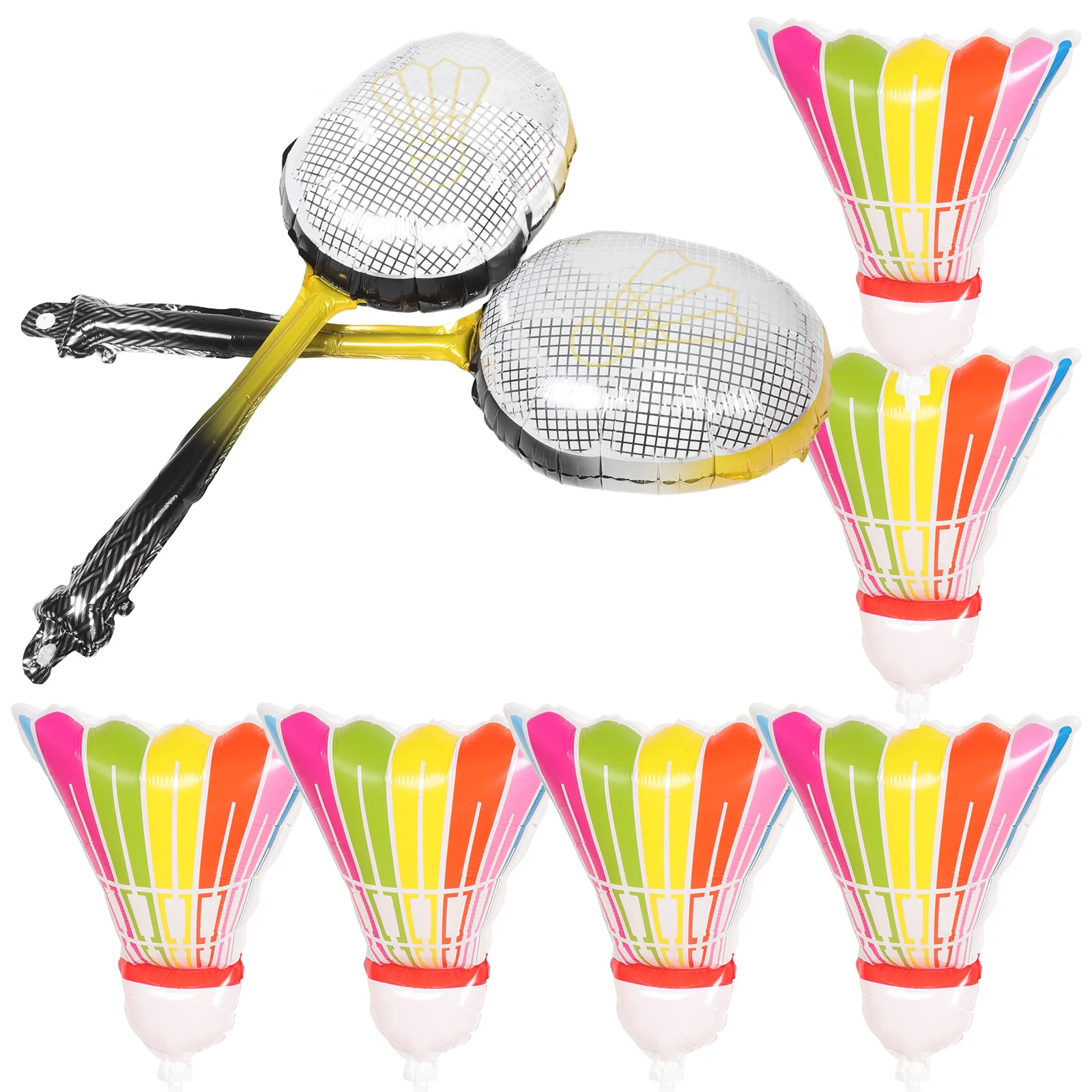 

8Pcs Badminton Balloons Inflatable Aluminum Foil Racket Ball Balloons Party Decorations Sports Birthday Party Supplies
