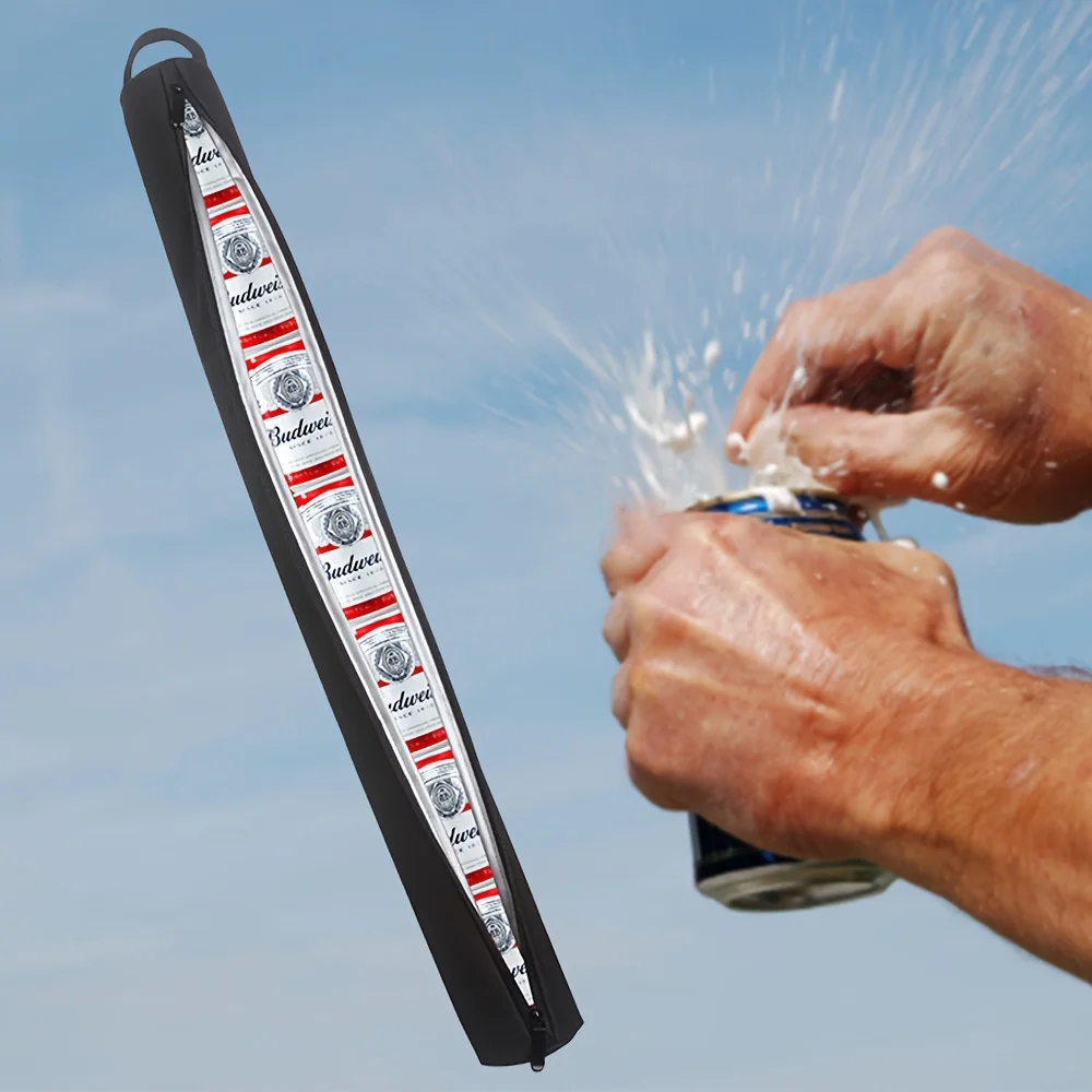 Black Insulated Golf Drink Carrier Beer Cooler Sleeve with Oxford Cloth Protects and Chills Drinks During Travel