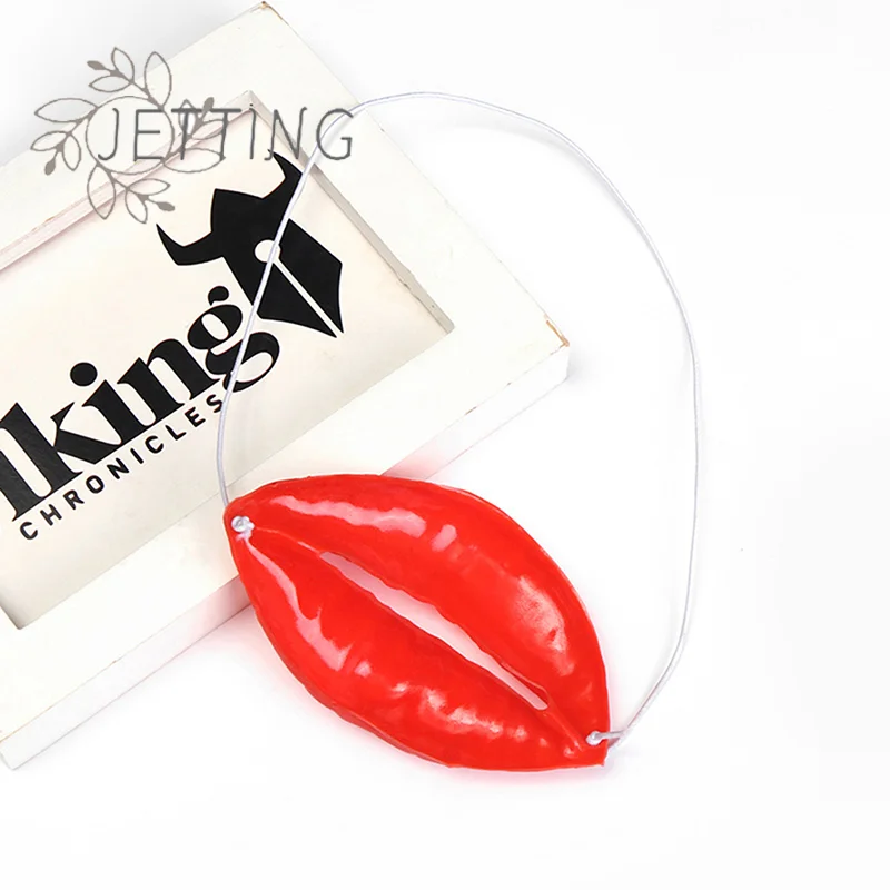

(SMTGDP11)Props Jokes Sausage Red Lips Thick Big Mouth Halloween Funny Horror Latex Mask Trick Play Wedding Party Props
