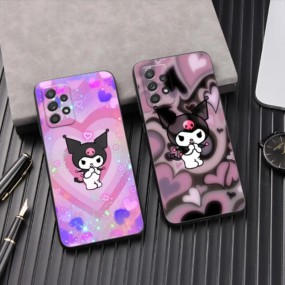 Cute Kuromi Love Girl Phone Cover Galaxy A53 5G Case For Samsung A54 A52 A52S A51 A71 A73 A72 A41 A42 A91 A31 A32 A33 Back Cases