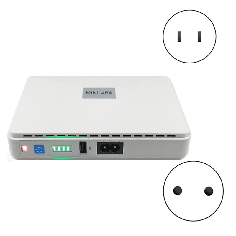 

1 Set 5V 9V 12V Battery Backup Mini UPS POE 15V 24V Battery Backup Large Capacity For Wifi Router CCTV (US Plug)