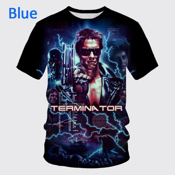 Terminator 3D Print Men\'s Short-sleeved T-shirt Summer Unisex Casual Round Neck Fashion Sports Cool Top Harajuku Street Style