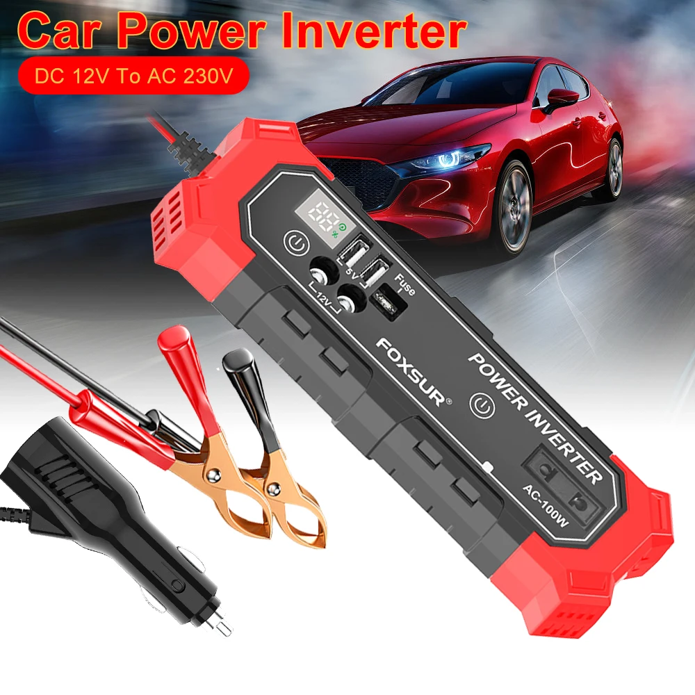 Portable Conversion USB Battery Clip DC 12V To AC 230V Car Power Inverter Auto Power Supply Inverter Cigarette lighter interface