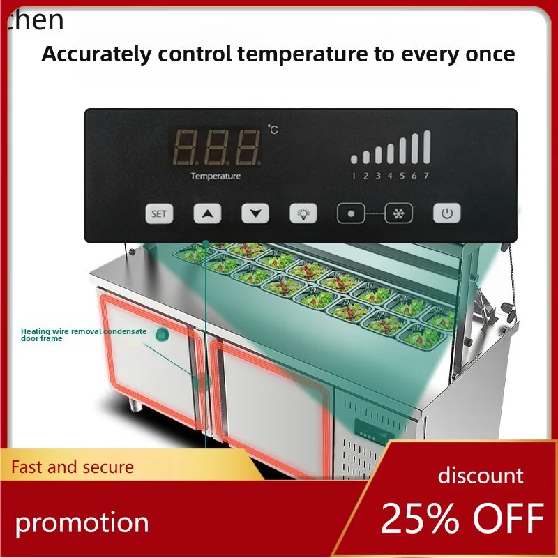 

HXL fruit fishing display cabinet slotted commercial refrigerated refrigerator cold light food milk tea workbench