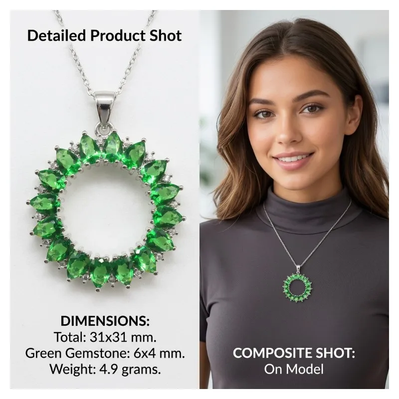31x31mm Lovely Cute Green Emerald Violet Tanzanite Red Blood Ruby Green Amethyst CZ Women Daily Wear Silver Plated Pendant