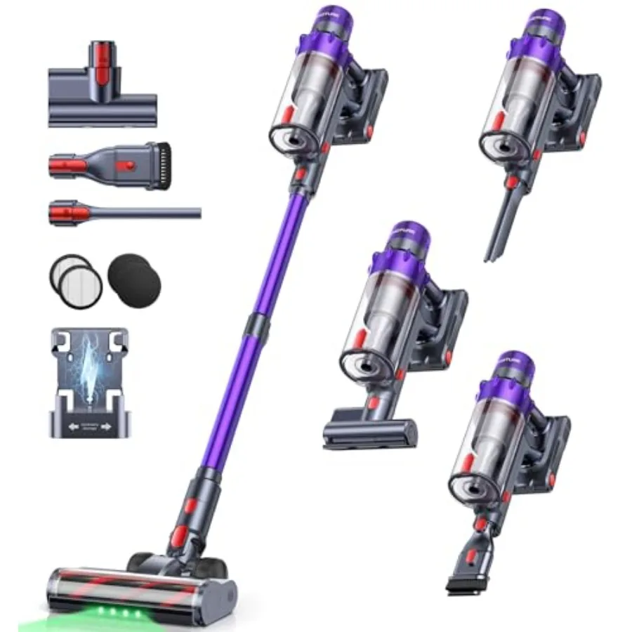 

Беспроводной пылесос 600 Вт/50 кПа/до 65 минут работы, вертикальный пылесос для дома, для шерсти животных/диванов/ковров/твердых полов