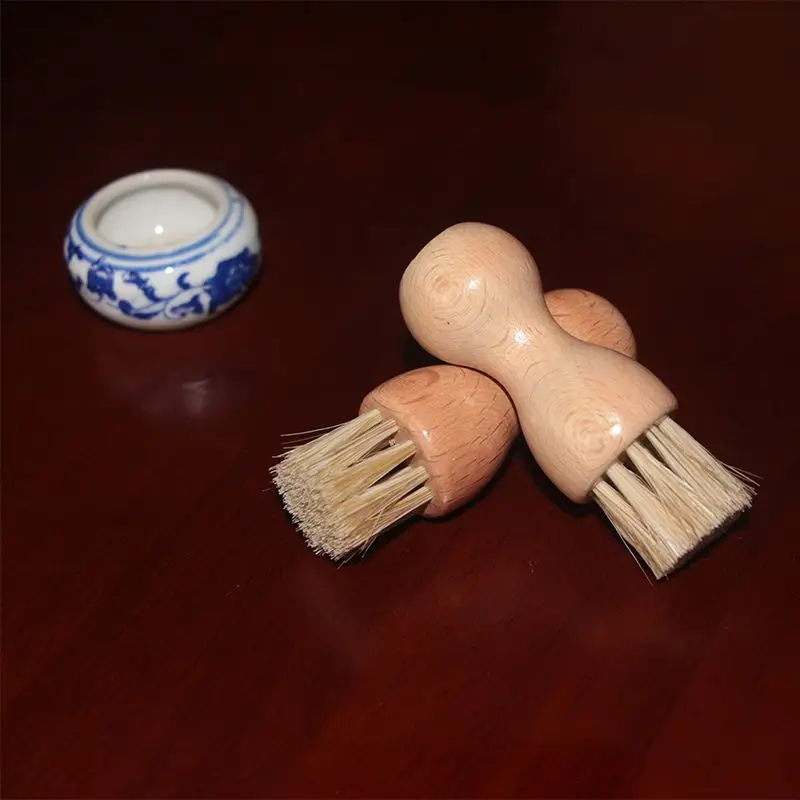 1pc/2pcs/3pcs Beech gourd shaped beech pig hair brush with oiling polishing waxing and ash removal multifunctional shoe brush