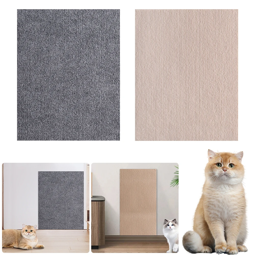 Cat Scratching Post Carpet Self-Adhesive Cats Scratch Board Trimmable Carpet Mat Pad Cat Scratch Furniture Protector Mat 100cm