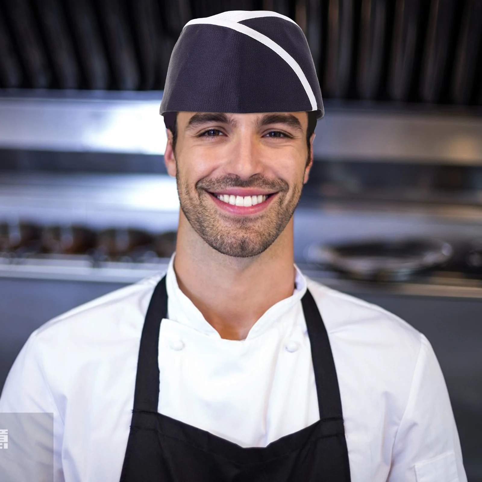 

Uniform Uniform Turban Chef Serving Hats Caps Workwear Kitchen Cook Chef Caps Cooking Hat Hat Blue White Stripe